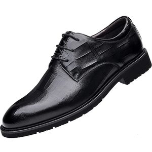 Klänningskor Herrens äkta läderskor Square Toe Business Dress High-End Mens Formella skor andningsbara bekväma skor 231123