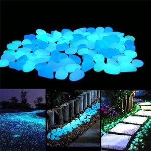 Decorazioni da giardino 100 pezzi pietre luminose ciottoli brillano nel giardino scuro giardino prato di planimetri Aquarium rocce 230422