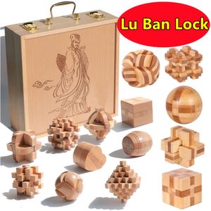 New New Wooden Kong Ming Lock Lu Ban Lock IQ Brain Teaser Educational Toy Children Montessori 3D Puzzles Game Unlock Toys Kid Adult