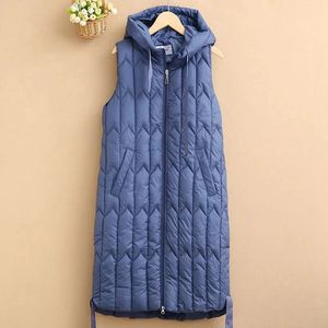 Gilet da donna Giacca autunnale e invernale Piumino senza maniche lungo con cappuccio Sciolto Parks Chiffon 231122