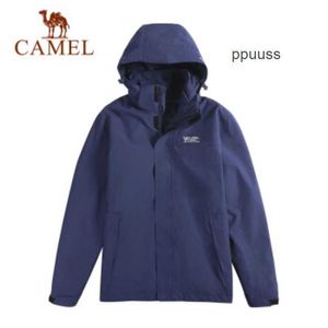 Designer Camel Arcterys Jacken Bekleidung Mäntel Wind- und wasserdichter Outdoor-Lademantel Zweiteiliger abnehmbarer Herbst-Winter-Bergsteigermantel für Damen 8165 Tinte