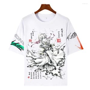 Men's T Shirts Anime Violet Evergarden T-Shirt Men Women Short Sleeve Ink Wash Painting Tops Tees