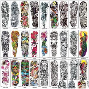 Temporary Tattoos Fl Arm Tattoo Sleeves Peacock Peony Dragon Skl Designs Waterproof Cool Men Women Stickers Body Art Paints Drop Del Dhklu