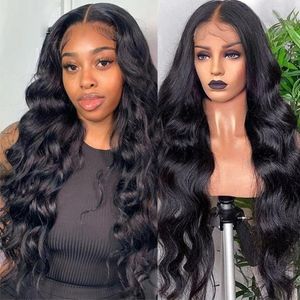 Perucas de renda onda corporal peruca frontal humana frontal para mulheres negras Remy brasileiro pré -arrancado 28 30 polegadas