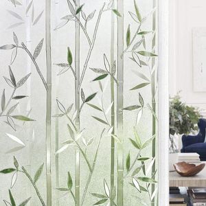 Window Stickers 3D Matte Privacy Film Frosted Static Cling Films No Glue Self Adhesive Glass Windows Decoration For Home Bamboo