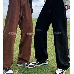 Calça masculina moda masculina esportes ao ar livre casual calças casuais mão macia sinta homens vestindo mulheres femininas