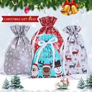 Hediye sargısı 5 adet çanta xmas malzemeleri Noel çuvalları Noel baba çerezleri depolama şeker çantaları pişirme ambalaj çizgisi 231122