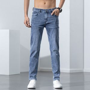 Jean Men's Jeans Fashion Slim Fit Jeans för herr designer Jeans Motorcykelbyxa Mens Skinny Pants ljus blå mens smala denim rak cyklistbyxor avslappnad banan