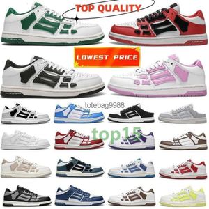 Designer Casual Sneakers Skel Top Low Bone Leder Sneakers Skeleton Blau Rot Weiß Schwarz Grün Grau Männer Frauen Outdoor Trainingsschuhe