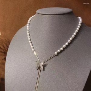 Kedjor 2023 Summer Faryfly Pearl CollarBone Chain All-Match Romantic Style for Women Accessories Gift