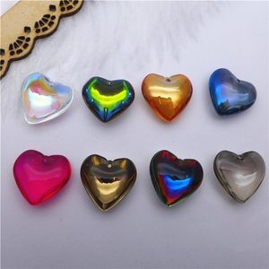 Correntes Crystal Heart Shape Pingents Charms Bads 2435 mm Jóias DIY Acessórios Acessórios Candelador de vidro Cortina de lâmpada pendurada 230422
