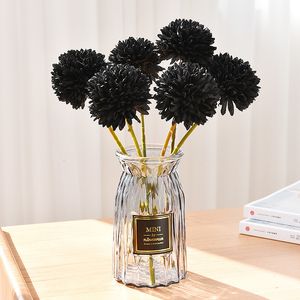 フェイクフローラルグリーン30cm人工花タンポポボールchrysanthemumフェイクリビングルームポットアレンジメントウェディングデコレーション230422