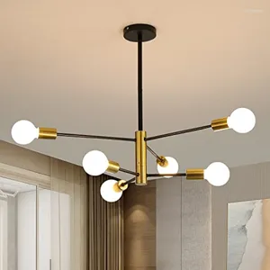 Ceiling Lights 4/6/8 Heads Light 360 Rotatable E27 Chandelier Retro Pendant Lamp For Living Room Bedroom Kitchen Cafe Restaurant