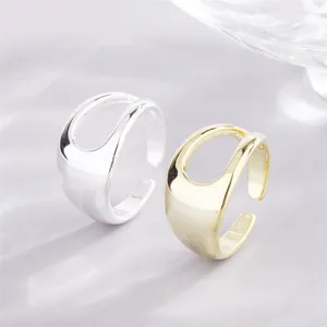 Cluster Ringe Sohle Speicher Geometrie Hohl Wasser Tropfen Halbkreis Silber Farbe Resisierbare Öffnung Ring Für Frauen Luxus Schmuck SRI953