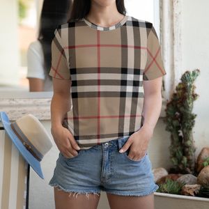 2023 2023 NOWOŚĆ MENS T SHIRTS Kobiety Projektanci Tshirt Summer Plaid Print Tshirt Modna okrągła szyja