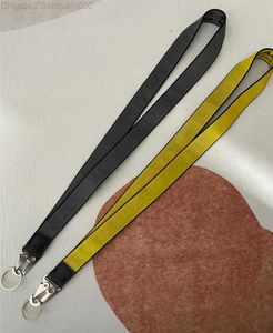offs Industrial Lanyard Long keychain yellow nylon strap halter fashion luggage pendant unisex brand designer carved alloy buckle d7413548A Z1WQ