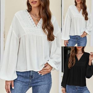 Camicette da donna Donna Casual Art Stampa digitale 3d Abbigliamento da spiaggia Colletto rovesciato Camicia elegante stile europeo americano oversize