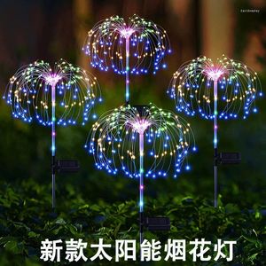 Solar Fireworks Lamp Garden Courtyard Decoration Dandelion Outdoor Waterproof Waterproof Traw