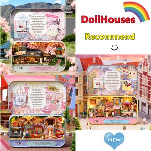 New Newest DIY DollHouses Handmade Funny Box Theatre Miniature Box Cute Doll Houses Assemble Kits Gift Wooden Toys For Girls 2023