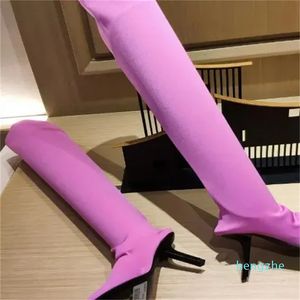 socks high heeled knitted boots girls casuaspike heels women dress wedding party booties slip on ladies mocassions pumps shoes