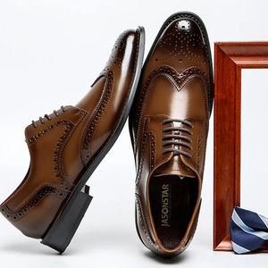 Abendschuhe, klassischer britischer Stil, spitze Zehen, Lederschuhe für Herren, Oxfords, Business, formelle Herren-Lederschuhe, Brogue-Flats, Herren-Hochzeitsschuhe 231122