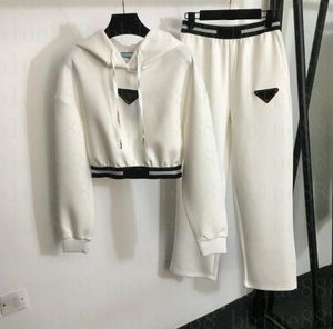 24 Women's Space Cotton Set Short Long Sleeve Hooded Pullover Sweater Letter Band Elastic Waist Casual Straight Pants 1121