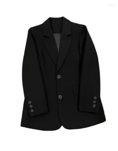 Kadınlar Suits 2023 Şık Siyah Blazers Suit Ceket Giysileri Bahar Sonbahar Tek Göğüslü Blazer Ceketler Ofis bayanlar BC357