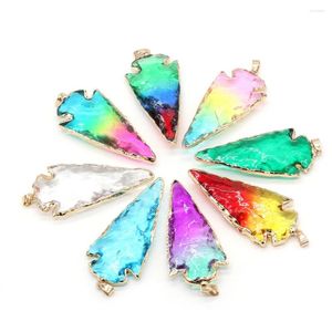 Pendant Necklaces Wholesale Triangle Crystal Glass Gold Color Alloy Charms For Necklace Earrings Accessories Making DIY Women Crafts