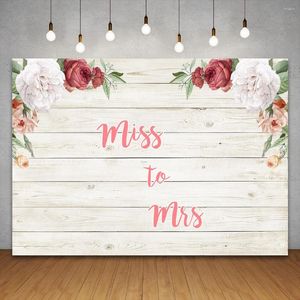 Decorazione per feste Pavimento in legno bianco floreale Doccia nuziale Pocall Sfondo Donne Ragazze Compleanno Sfondo Baby Banner Battesimo