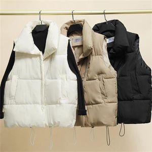 Coletes femininos para baixo colete outono inverno grosso quente solto y2k jaqueta casual outerwear curto senhoras à prova de vento superior vestindo