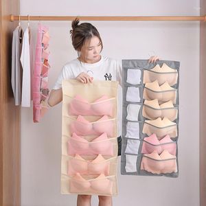 Storage Bags 15/24/30/36 Grids Portable Multi-role Hanging Bag Socks Bra Underwear Rack Hanger Organizer Box Wall