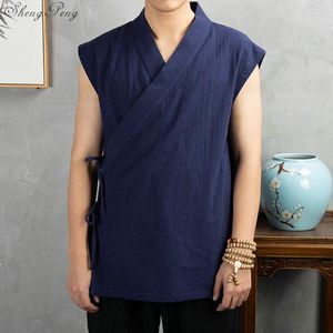 Ethnic Clothing Traditional Chinese For Men Male Mandarin Collar Shirt Blouse Wushu Outfit China Tops Q689