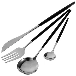 Conjuntos de louça Talheres de aço inoxidável Talheres Comer Utensílios Garfo Colher Garfos Finos Bife Kit Viagem