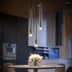 Pendellampor modern minimalistisk personlighet kon glas lampa front matsal sovrum sovrum el lobby ljuskronor g9