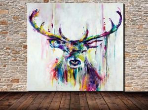 Inramad oramad högkvalitativ handmålad HD -tryck modern abstrakt djurkonstmålning Deer Hemvägg deco på duk Multi -storlekar 911152922