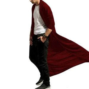 Misto lana da uomo 50% Autunno Cardigan da uomo a maniche lunghe e alla caviglia Cardigan da uomo Semplice tinta unita Cardigan sul davanti Cappotto Cappotto medio lungo da uomo 231122