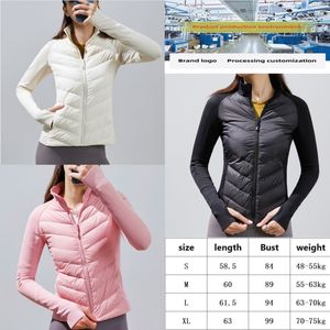 2024lulu Autunno e Inverno Nuovo Piumino Casual Yoga Sport Splicing Manica in maglia Design antivento Cappotto da donna di design