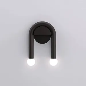 Настенные светильники, современный U-образный креативный светильник для помещения, простой лестничный светильник в индустриальном стиле, светодиодный светильник для гостиной, спальни