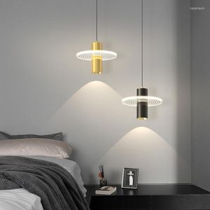 Lâmpadas pendentes modernas nórdicas penduradas luminosas de luxo preto led pequeno lustre de restaurante criativo barra de decoração de decoração 220V 110V