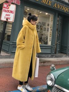 女性の毛皮のフェイク冬の女性コート韓国版の模倣ミンクベルベットコート厚くゆるいぬいぐるみ長い231122