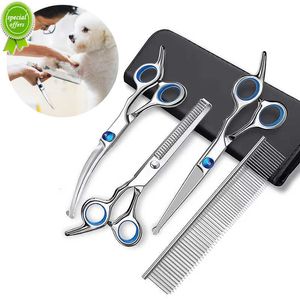 Nova tesoura de tesoura de tesoura de animais de estimação segura tesoura redonda Profissional Scissors de aço inoxidável para cortar cabelos para cães cisalhamentos de animais cortadores de animais