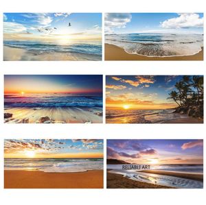 Modern Sea Wave Beach Sunset Canvas Painting Nature Seascape Posters And Prints Wall Art Pictures For Living Room Decoration8676964