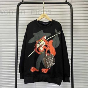 Erkek Hoodies Sweatshirts Tasarımcı Sonbahar ve Kış Kwai Net Kırmızı Baskı Tilki Yuvarlak Boyun Kazak Sosyal Ruh Boy Karikatür Pamuk Öğrencileri 6dcm