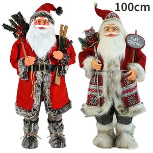 Juldekorationer 100 cm Big Santa Claus Doll Barn Xmas present Julgran Dekorationer Navidad Home Wedding Party Supplies Plush Ornaments 231122