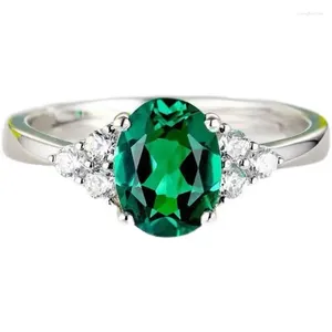 Klusterringar Rare Zultanite Tanzanite Gemstone For Women Solid 925 Silver Color Artificial Emerald Wedding Engagement Jewelry