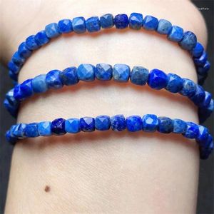 Link pulseiras natural lapis lazuli cubo pulseira artesanal fortuna energia pulseira mineral mulher amuleto jóias presente 1 pçs