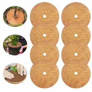 Altri attrezzi da giardino 8PCS 20cm Tappetino in cocco Ecofriendly Copertura per secchio a disco Mantenere l'acqua Prevenire l'erba Protezione invernale per piante in vaso 230422