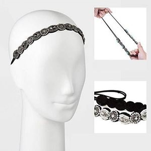 Hårtillbehör Rhinestone pannband oändligt glitter Stylish Stretch Beaded Elastic pannband för kvinnlig