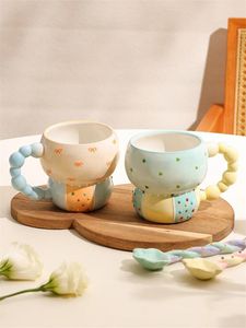 Mugs Korean Style Cute Large Capacity Ceramic Cup Cartoon Gourd Shape Exquisite Coffee With Handle Household Breakfast