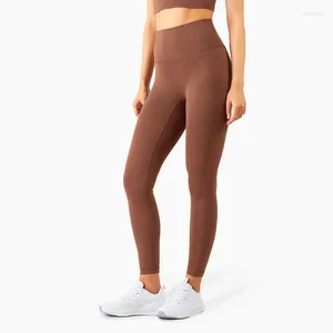 Calças ativas de alta yoga cintura nua sentimento empurrar frente ginásio para cima sem bolso feminino leggins mulheres senhoras correndo costura fitness esporte leggings